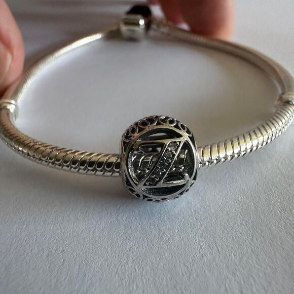 Authentic Pandora Silver Charm Initial Letter Z - Picture 1 of 4